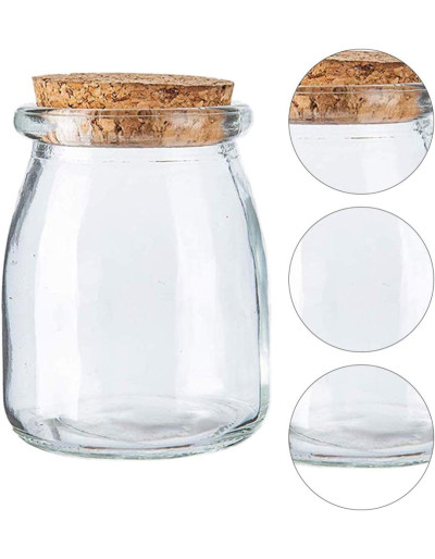 Glass jar with cork 9x12hcm