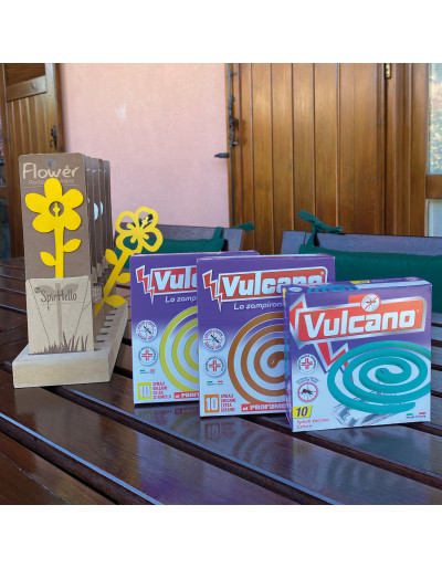Spirali profumate Vulcano anti zanzare   classiche, al geranio e alla citronella.