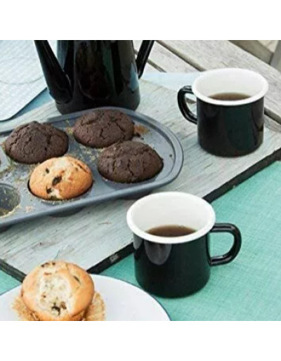 SET OF 2 GLAZED CERAMIC MUGS