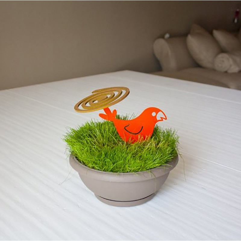 Mosquito coil holder parrot pot version